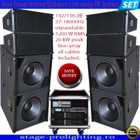 Real Power Indoor-Outdoor Line-array PA System Set